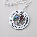 Family tree Necklace Personalized birth stone necklace mother necklace Family name necklace