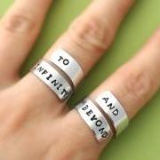 To infinity and beyond ring set,Personalized Ring, Infinity ring, Best friends gifts, Twist ring, wrapped ring, Adjustable ring set