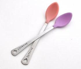 Personalized Baby Spoon SET OF TWO(2) baby shower gift, new mom, baby feeding baby girl pink set by ZADOO