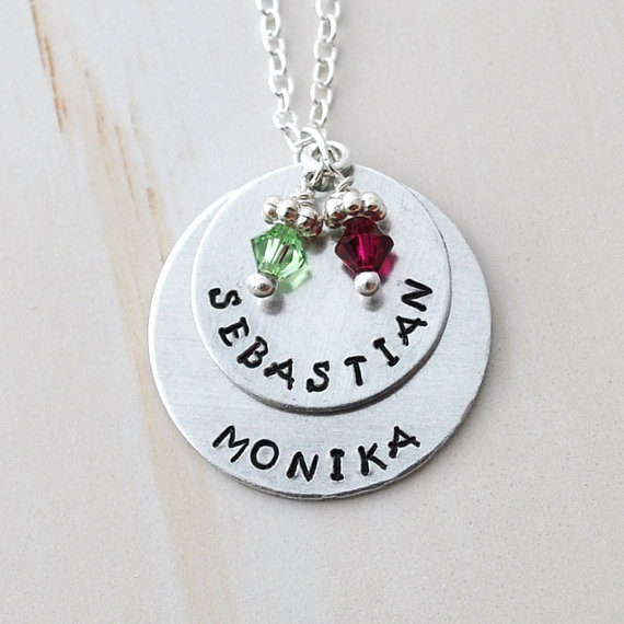 Mother Necklace Personalized birth stone necklace mommy necklace kids name